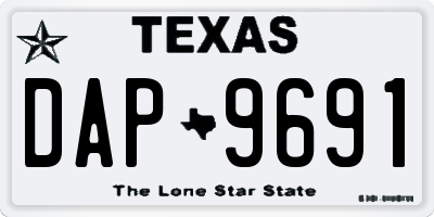 TX license plate DAP9691