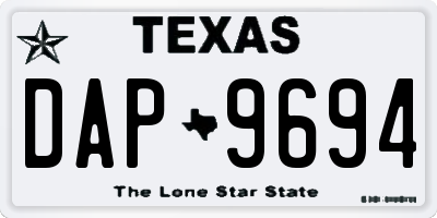 TX license plate DAP9694