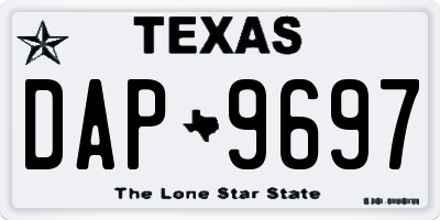 TX license plate DAP9697