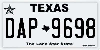 TX license plate DAP9698