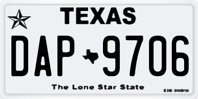 TX license plate DAP9706