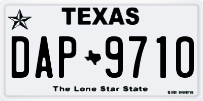 TX license plate DAP9710