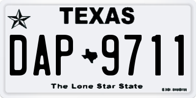 TX license plate DAP9711