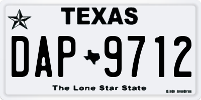 TX license plate DAP9712