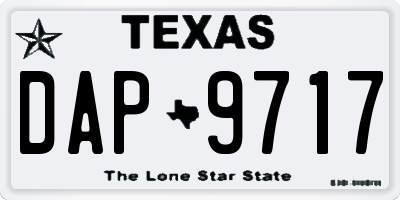 TX license plate DAP9717