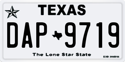 TX license plate DAP9719