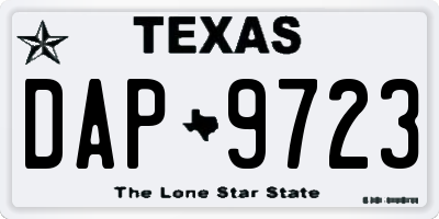 TX license plate DAP9723