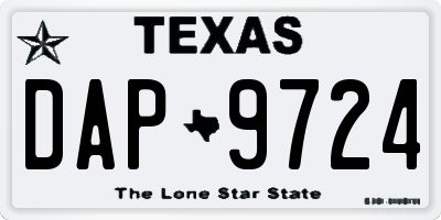 TX license plate DAP9724
