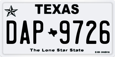 TX license plate DAP9726