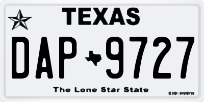 TX license plate DAP9727
