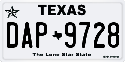 TX license plate DAP9728