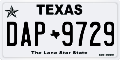TX license plate DAP9729