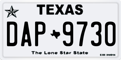 TX license plate DAP9730
