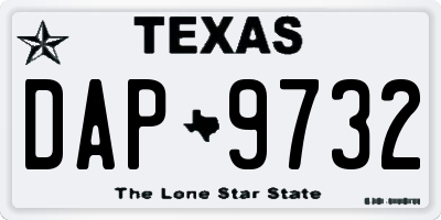 TX license plate DAP9732