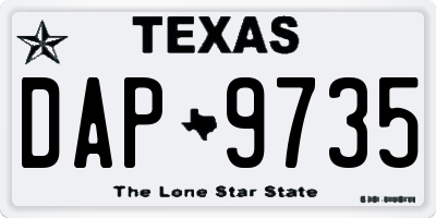 TX license plate DAP9735