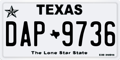 TX license plate DAP9736