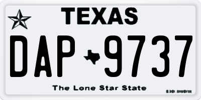 TX license plate DAP9737