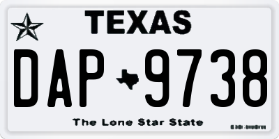 TX license plate DAP9738