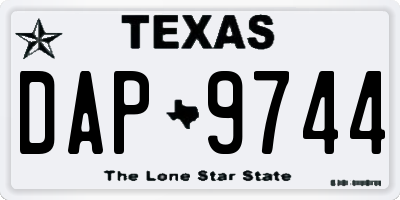 TX license plate DAP9744