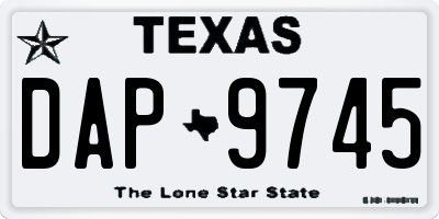 TX license plate DAP9745