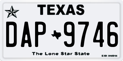 TX license plate DAP9746