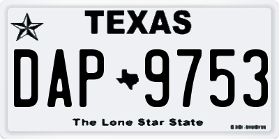TX license plate DAP9753