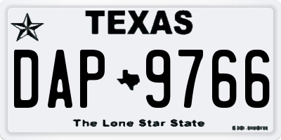 TX license plate DAP9766