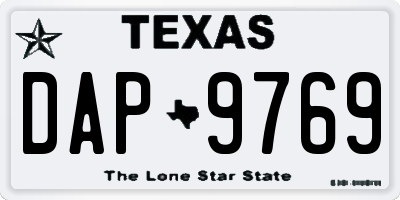 TX license plate DAP9769