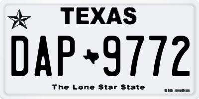 TX license plate DAP9772