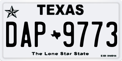 TX license plate DAP9773