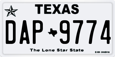 TX license plate DAP9774