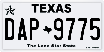 TX license plate DAP9775