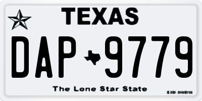TX license plate DAP9779