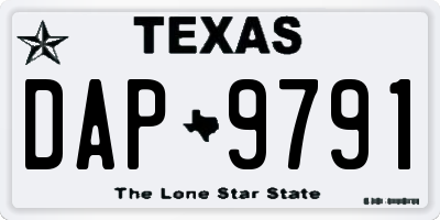 TX license plate DAP9791