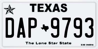 TX license plate DAP9793