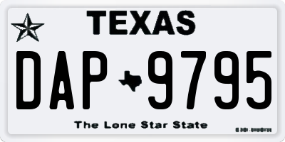 TX license plate DAP9795