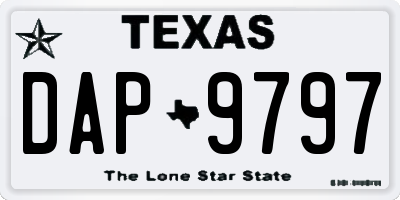 TX license plate DAP9797