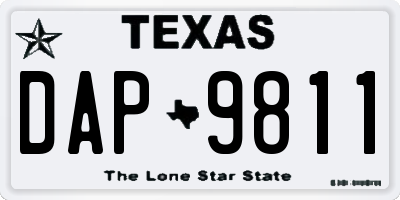 TX license plate DAP9811