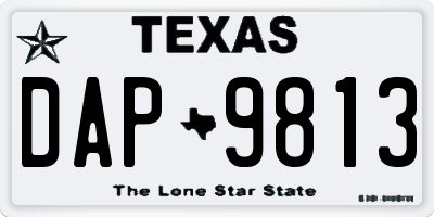 TX license plate DAP9813