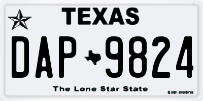 TX license plate DAP9824