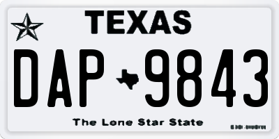 TX license plate DAP9843