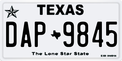 TX license plate DAP9845