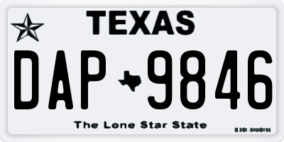TX license plate DAP9846