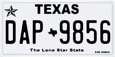 TX license plate DAP9856