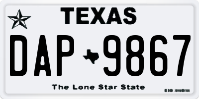 TX license plate DAP9867