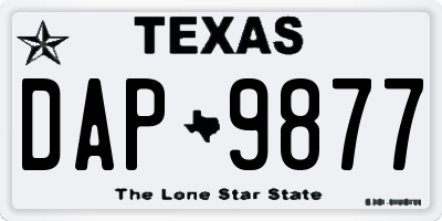 TX license plate DAP9877