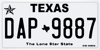 TX license plate DAP9887