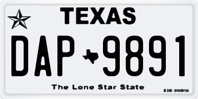 TX license plate DAP9891