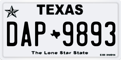 TX license plate DAP9893