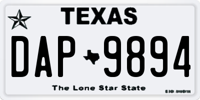 TX license plate DAP9894